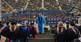 President Ari Berman addressing the audience aty YU's 2025 Commencement