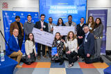 "Clockwise from top left, Or Haviv, partner at Arieli Group; Elijah Glaubach; Ruben Mena; Shiva Kumar Arugonda; Dwani Patel; Altaf Ahmed; Evan Renov; Tracy Harmon Blumenfeld; Dr. Tamar Avnet; Avi Rosenbaum; Lorraine Marchand, Innovation Challenge Advisor; Natasha Srulowitz; Amanda Glaubach; and Moshe Bellows."