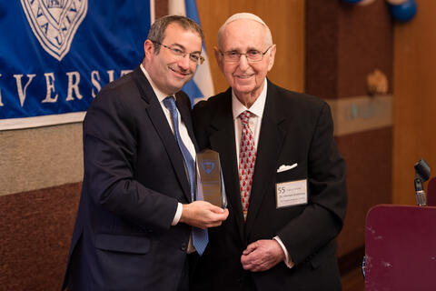 Rabbi Dr. Ari Berman, president of Yeshiva University, (left) and Dr. Herbert Dobrinksy